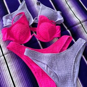 2 Bikini Sets in Lavender & Pink